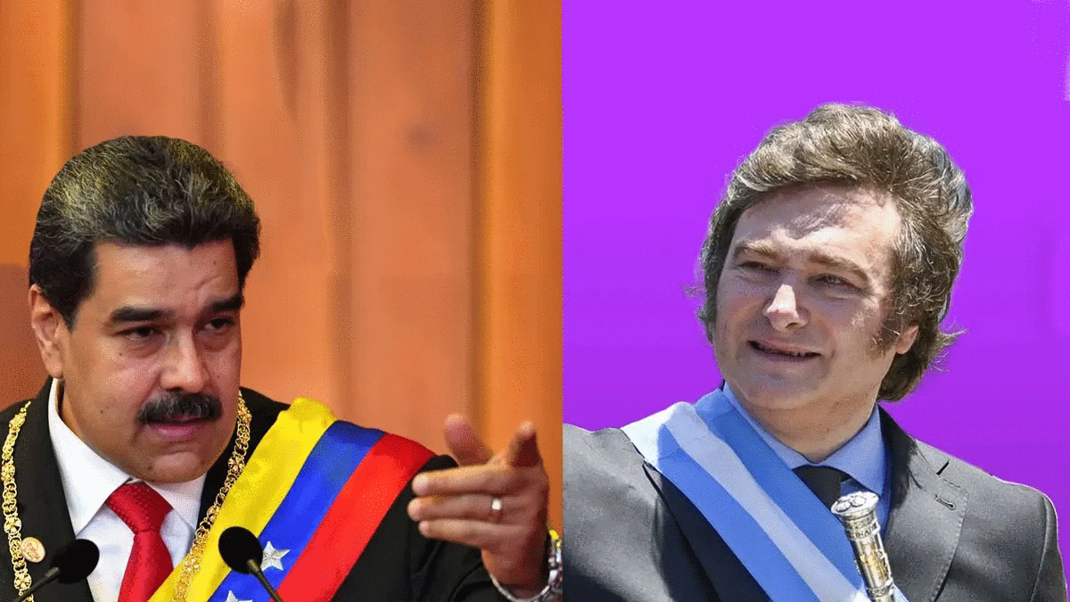Milei arremete contra Maduro por el cierre del espacio aéreo de Venezuela a Argentina.
