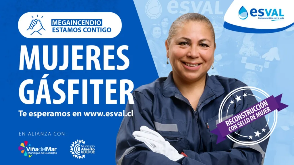 Curso de Gasfitería para Mujeres en zonas afectadas por mega incendio: Esval abre plataforma de postulación