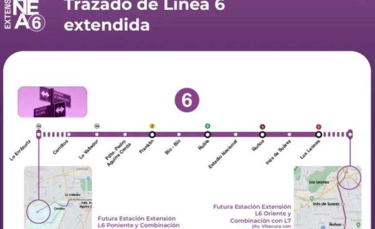 Extensión línea 6 del metro: Futura estación Lo Errázuriz