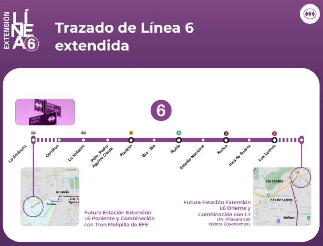 Extensión línea 6 del metro: Futura estación Lo Errázuriz