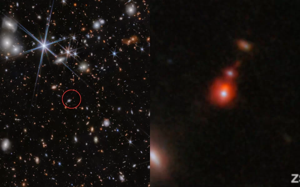 El telescopio espacial James Webb detecta la fusión de dos galaxias y sus agujeros negros masivos en la era más temprana del universo