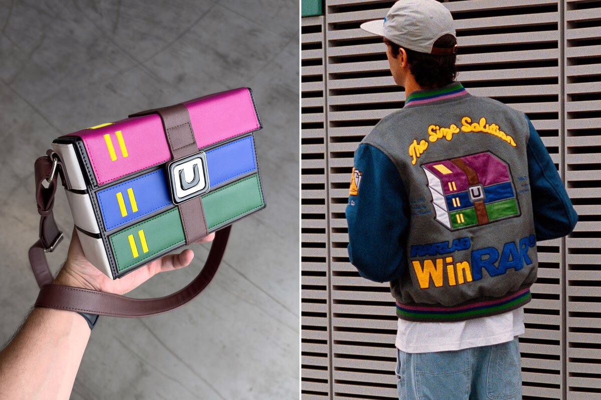 WinRAR lanza bolsos y chaquetas inspiradas en su icónico diseño