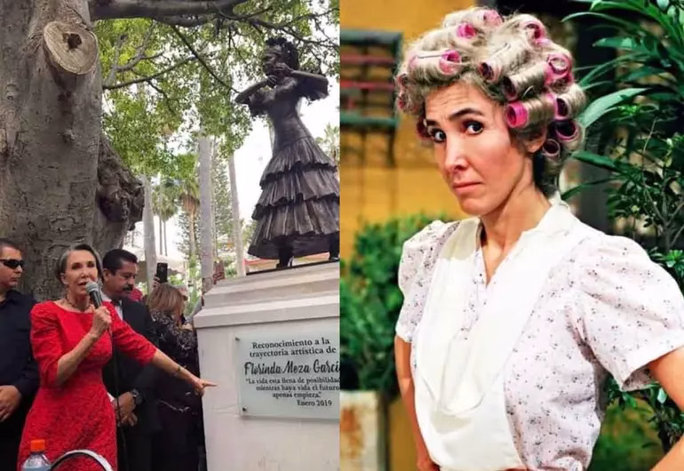 Fans piden retirar estatua de Florinda Meza tras estreno de serie sobre Chespirito