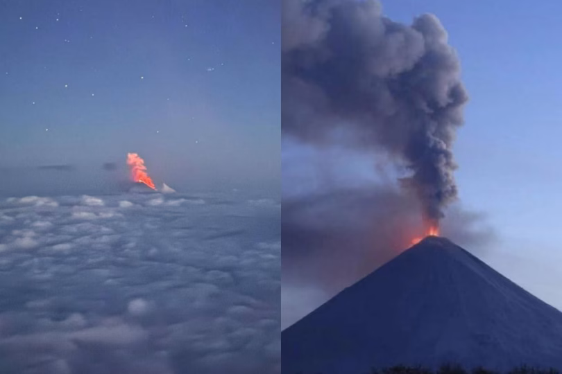 Volcán más alto de Rusia entra en erupción tras potente sismo en la península de Kamchatka