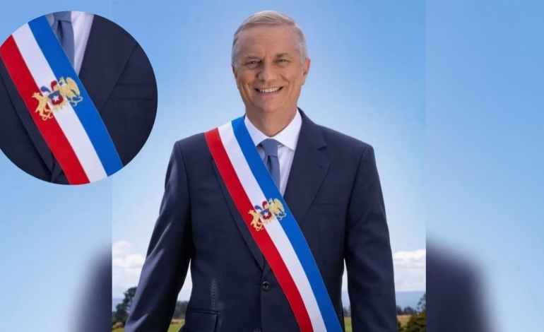 Contraloría descarta irregularidad por uso del escudo en la banda presidencial de José Antonio Kast